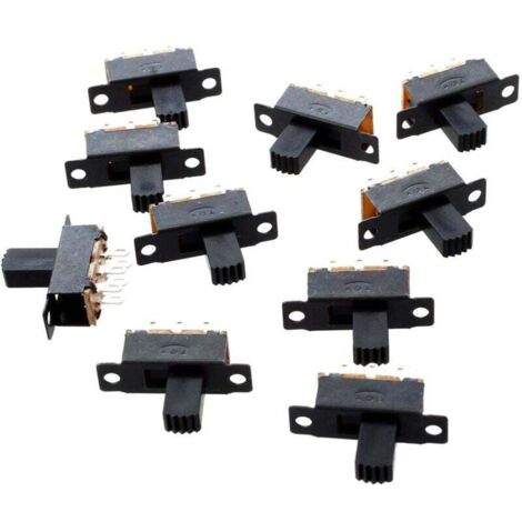 10 interruttori a scorrimento DPDT in miniatura, 2 posizioni On/On, 6 pin