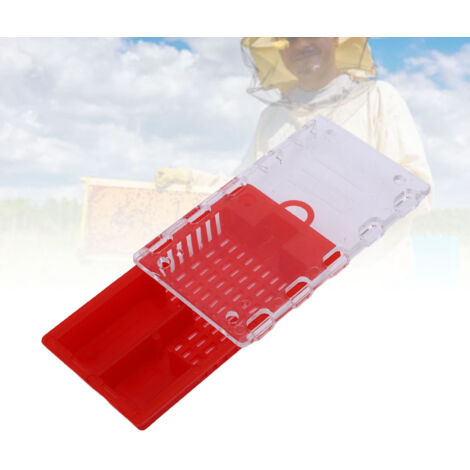 [10 Jaulas para Reinas] [Plástico rojo de alta calidad] [4.8 oz / 8.5 x 4.5 x 1.5 cm] con tapa transparente y diseño con orificio para un transporte seguro y fácil observación