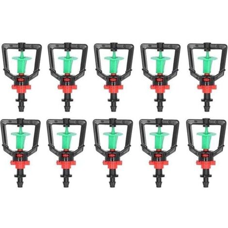 10 jeux de micro-buses rotatives de type G pour buses d'arrosage de plantes, buses de pulvérisation à réfraction, buses d'arrosage rotatives à cadre carré pour serre, diamètre de 6,0 cm