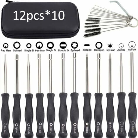 10 jeux d'outils de réglage de carburateur de 12 pièces (24 pièces au total), équipés d'un tournevis et d'une tronçonneuse pour le petit moteur deux temps Husqvarna.