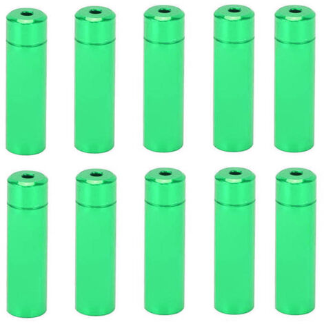 10 Kabelendkappen aus Aluminiumlegierung (4 mm) für Fahrrad-Schaltzüge – Grün, für Mountainbikes und Rennräder