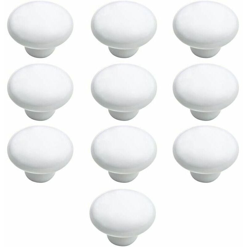 10 Keramik-Türgriffe, Küchentürgriffe, Schranktürgriffe, weiß, 33 mm | 07007910238243 10 Keramik-Türgriffe, Küchentürgriffe, Schranktürgriffe, weiß, 33 mm | 07007910238243