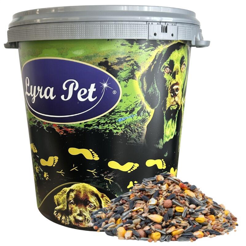 10 kg de nourriture dispersée Lyra Pet du mélange universel alb-mühle dans un bac de 30 litres