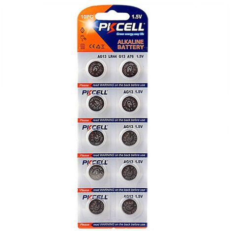 10 Knopfzellen AG13 Super Alkaline 1.5V PKCell