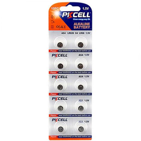 10 Knopfzellen AG4 Super Alkaline 1.5V PKCell
