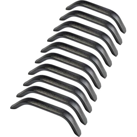 10 Küchenschrankgriffe und Schubladenknöpfe, Schrankgriffe, Schlafzimmermöbelgriffe, 128 mm Lochabstand, sandgestrahlt, schwarz