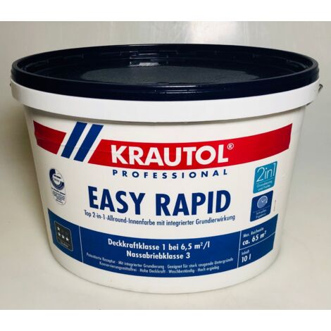 10 l Krautol Easy Rapid 2 in 1 Allround Innenfarbe Weiß Anstrich Beschichtung