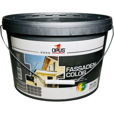 10 l Opus1 Fassadencolor Außenfarbe Hausanstrich Schutzbeschichtung Weiß Neu B1