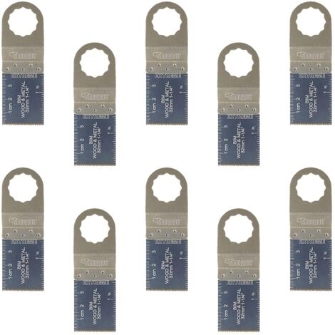 10 - Lame bimétallique - Accessoire multi-outils - Coupe bois métal plastique - Pour Fein SuperCut Festool Vecturo - Argent - 35 mm