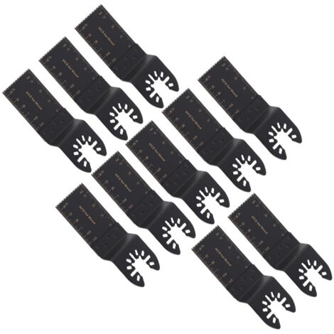 10 Lames de Scie 35mm pour Outil Oscillant, Acier au Carbone, Dents Fines, Multifonction
