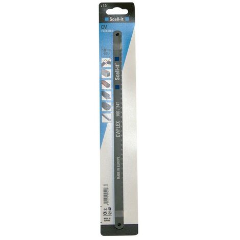 10 lames de scie à métaux Flexibles Chrome Vanadium coupe Alu Tube PVC et Bois SCELL IT