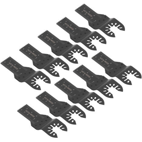 10 Lames de Scie Oscillante 20mm pour Bois, Plastique et Métal - Changement Rapide - Kit Multifonction