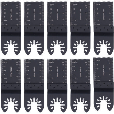 10 Lames de Scie Oscillante Universelle, Kit pour Bois et Métal, Changement Rapide