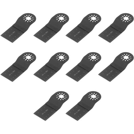 10 Lames de Scie pour Outil Oscillant - Découpe Bois, Métal, Plastique - Lames Multifonctions à Changement Rapide