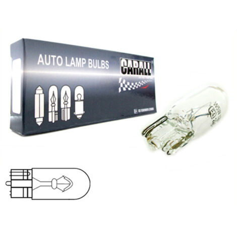 10 Lampade Alogene T10 W5W 24V 5W Tutto Vetro W2,1x9,5d per Camion e Veicoli 24V