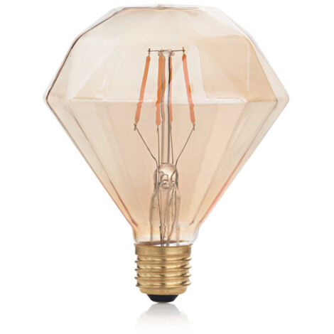 10 Lampadine Led Diamond E27 4 Watt 2200 K 380 Lm Vintage Ambra