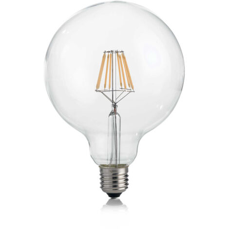 10 Lampadine Led Globo D125 E27 8 Watt 3000 K Dimmerabile Trasparente