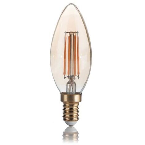 10 Lampadine Led Oliva E14 4 Watt 2200 K Vintage Ambra