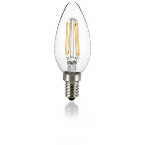 10 Lampadine Led Oliva E14 4 Watt 2700K 410 Lm Trasparente