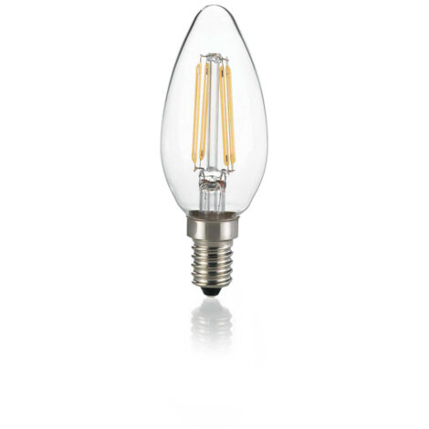 10 Lampadine Led Oliva E14 4 Watt 3000K Dimmerabile 400 Lm Trasparente