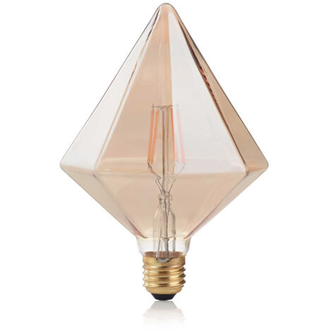 10 Lampadine Led Pyramid E27 4 Watt 2200 K 380 Lm Vintage Ambra
