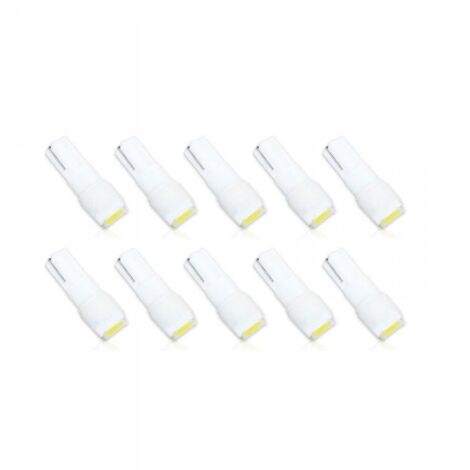 10 Lampadine LED T5 12V W1.2W Bianche 6000K SMD 5050 per Cruscotto Auto Moto