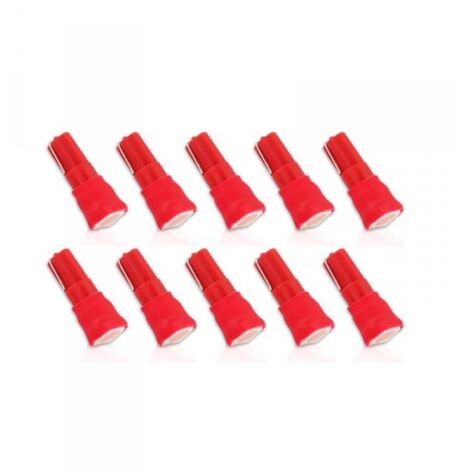 10 Lampadine LED T5 12V W1.2W Rosse SMD 5050 per Cruscotto Auto Moto