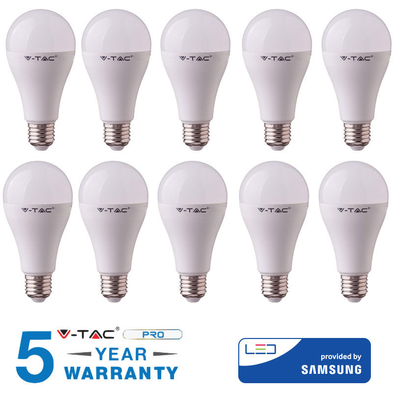 Image of 10 lampadine led 17W E27 V-tac lampadina samsung luce fredda