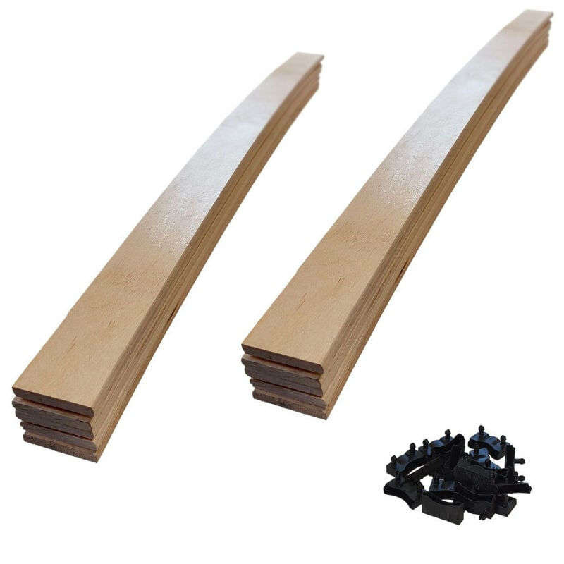 Aob Diffusion - 10 lattes + embouts - 874x48x8 mm - pour sommier / bz / clic clac