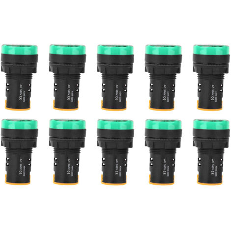 10 LED-BERM-Anzeigeleuchten, feuerfestes PC-Gehäuse, 22 mm Durchmesser, 380 V, Grün AD16-22D/S