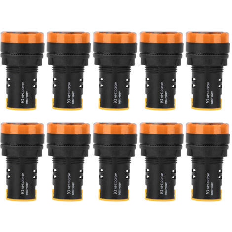 10 LED-Kontrollleuchten 24V AD16-22d S, Energiesparlampe φ22mm, gelb