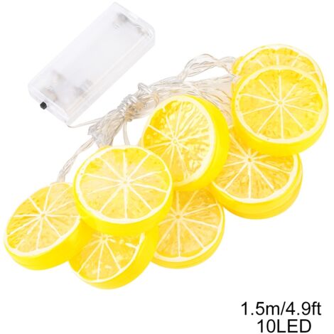 10 LED-Lichterketten, 1,5 m, dekorative Gartenbeleuchtung, Partybeleuchtung, Weihnachtsbeleuchtung, Zitronenweiß, ABS, flexible Verbindung