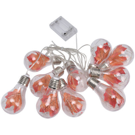 10 LED-Lichterketten in Ahornblattform für Halloween, 4 m lang, für Partys, Haus- und Gartendekoration
