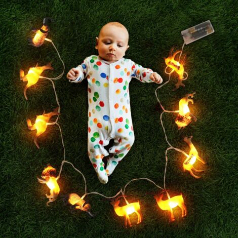 10 LED-Lichterketten mit Tiermotiven, Kinderzimmerdekoration, Innenbeleuchtung für Kinderzimmer