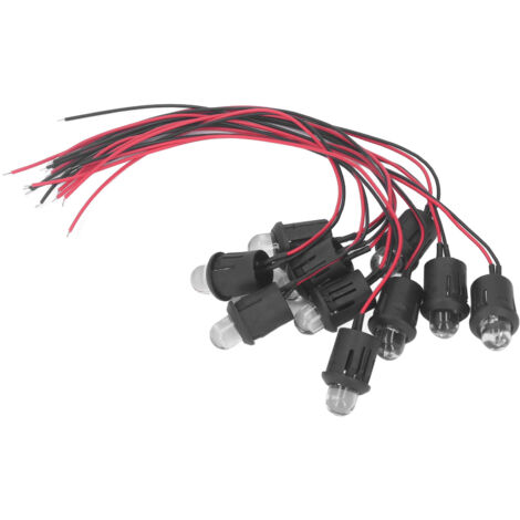 10 LED Rouge 10mm 12V Imperméables pour Tableau de Bord Auto Bateau