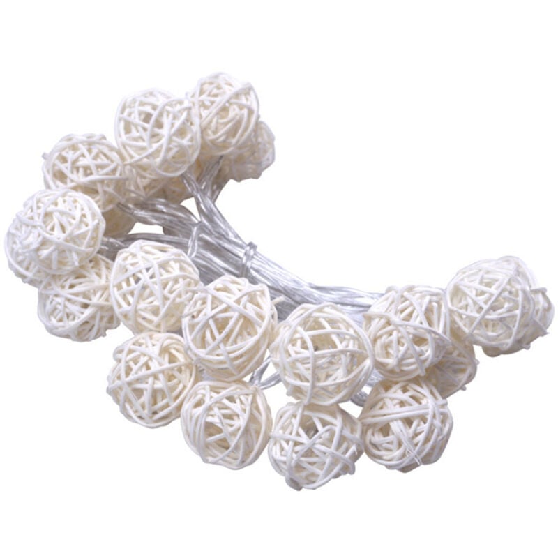 10 Lichter, nat��rliche Rattan-Lichterketten, batteriebetrieben f��r Terrasse, Hochzeit, Garten und Party | 06479082349880