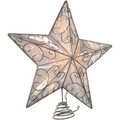 10 Lichter, Schneefall, 5 Punkte, Silberfaden, Baumkronen