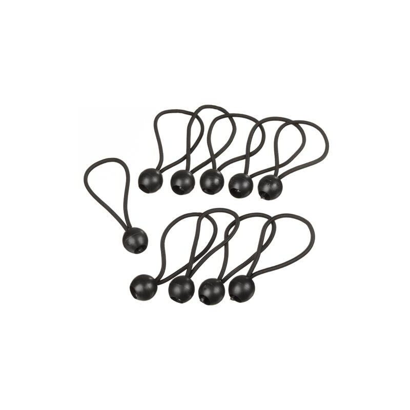 NATURE  OSL-6050392 - Ties &eacute;lastiques noirs - Lot de 10