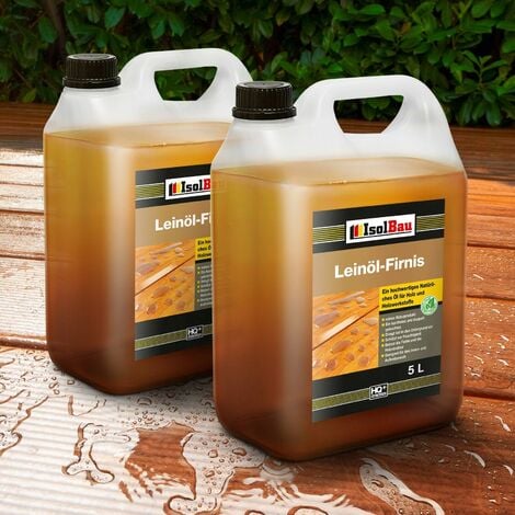 10 Liter Leinöl-Firnis Imprägnierung, Holzschutz doppelt gekochtes Firnis TOP
