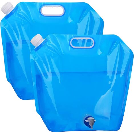 2 x 20 L blau Behälter Plastik Kanister Wasserbehälter Camping Outdoor Hahn. 