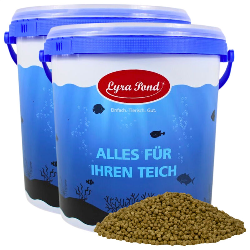 2 x 10 litres Lyra Pond® Pond Koi Beauty Pellets Staple en seau mhd 8/2025