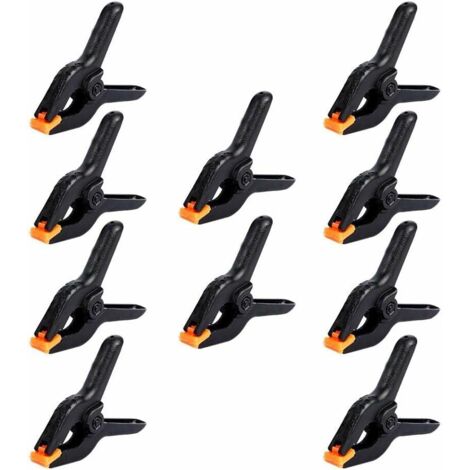 10 llaves de carraca de 2/3/4/6/9 pulgadas para carpintería, con clip en A y mango ergonómico de plástico para manualidades y fotografía.