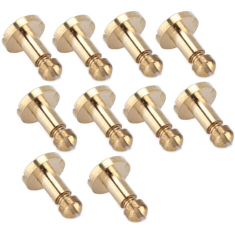 10 Lots de Vis de Reliure pour Livres, Faciles à Assembler et Démonter, Rivets Robustes pour Travaux du Cuir et Carnets DIY 6.5x7mm