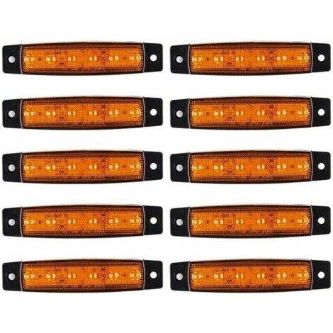 10 luces LED de posición lateral para camión, 12 V CC, accesorios para autobuses, camiones y remolques.