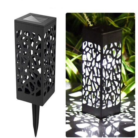 10 luci solari da esterno, luci da giardino impermeabili con sensore di luce quadrato per esterni