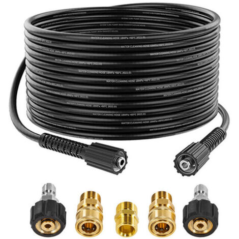 10 m Ersatz-Hochdruckreinigerschlauch, 2000 PSI M22-Innengewinde-Flexschlauch mit M22-Außengewindeanschluss, kompatibel mit Kärcher Standard M22-14 Anschluss.