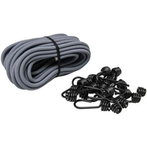 10 m lange elastische Spannrolle, 8 mm Durchmesser und 20 Haken