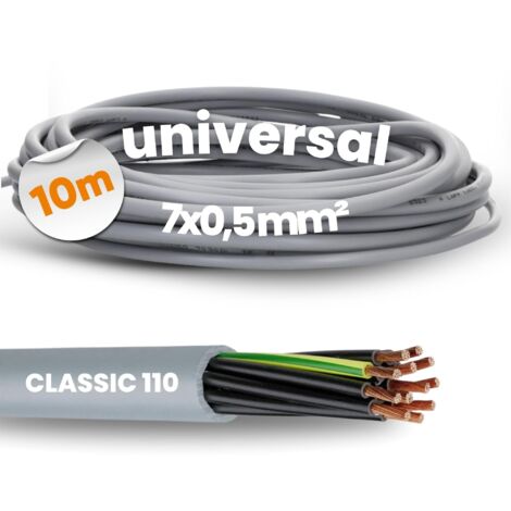 10 m Lapp 1119007 Oliflex Classic 110 7 G0,5 mm² Tubo di controllo PVC 7 x 0,5 mm² con conduttore di protezione verde e giallo, cavo di controllo a 7 fili
