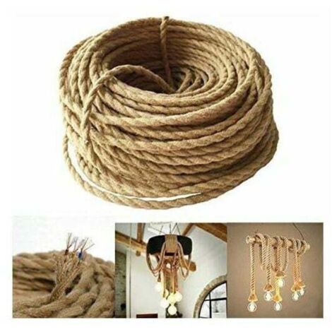 10 m LED-Beleuchtungskabel, Vintage-2-adriges Beleuchtungskabel mit Kupfermantel, geflochtenes Retro-Industrieseil für DIY-Pendellampen.