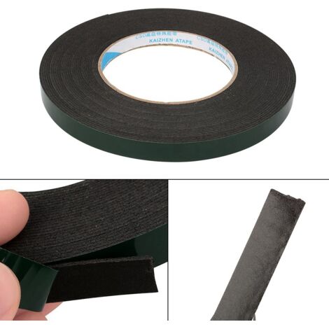 10 m schwarzes doppelseitiges Schaumstoffklebeband – Hohe Klebkraft, wasserfest und langlebig